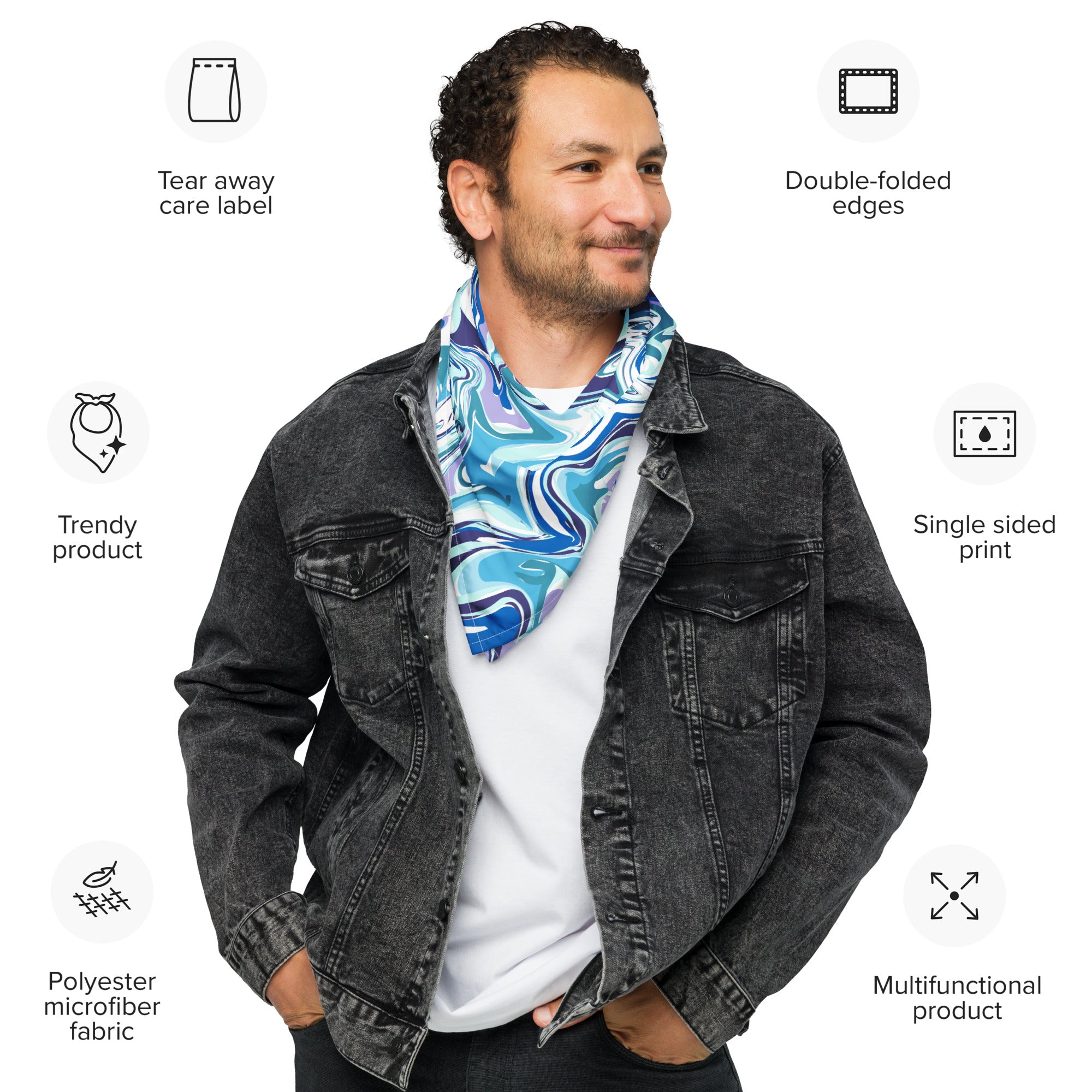 Blue Swirl Designer Bandana