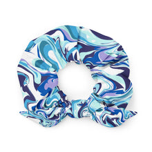 Load image into Gallery viewer, Swirl Blue Designer Scrunchie