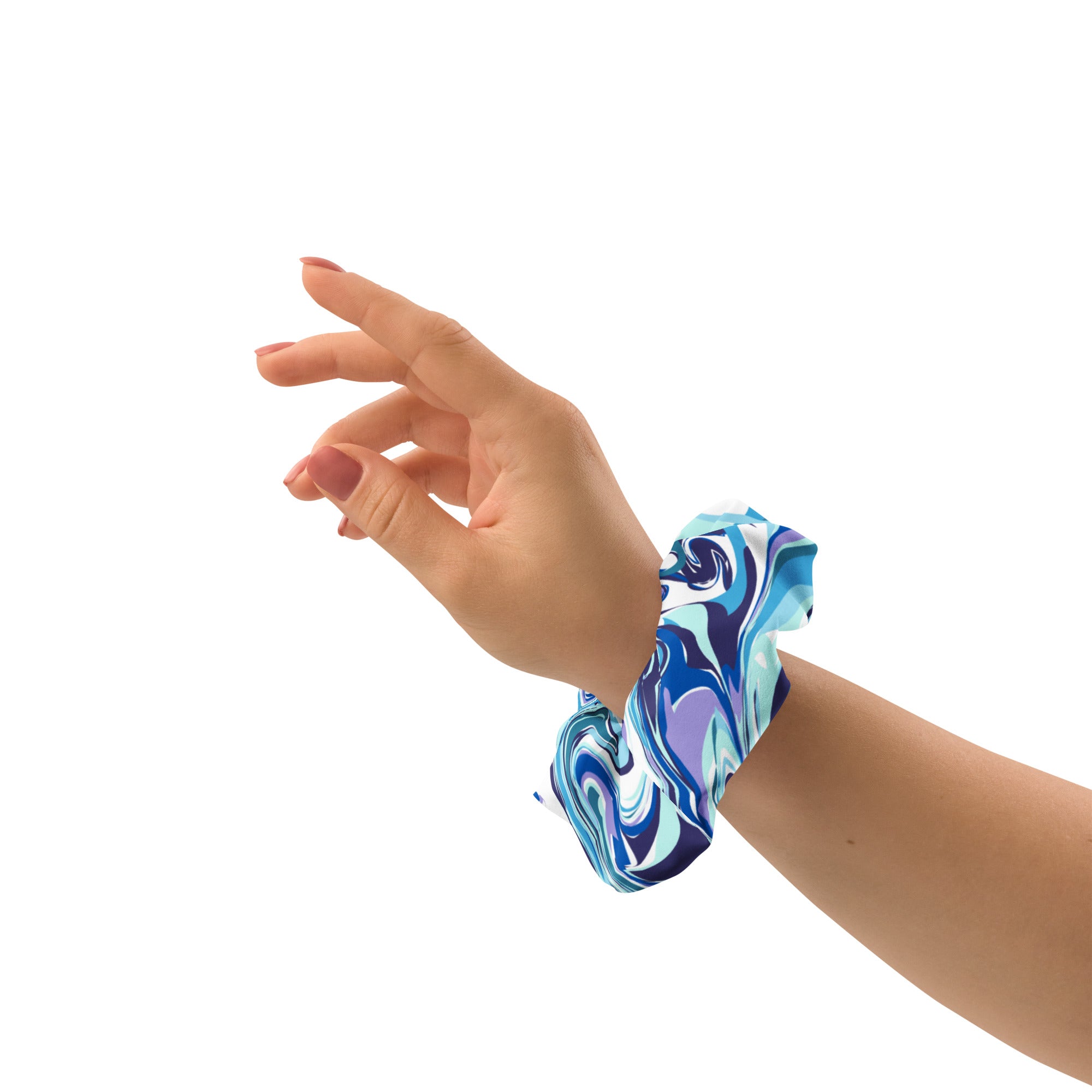Swirl Blue Designer Scrunchie