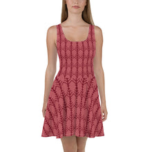 Load image into Gallery viewer, Red Design Skater Dress