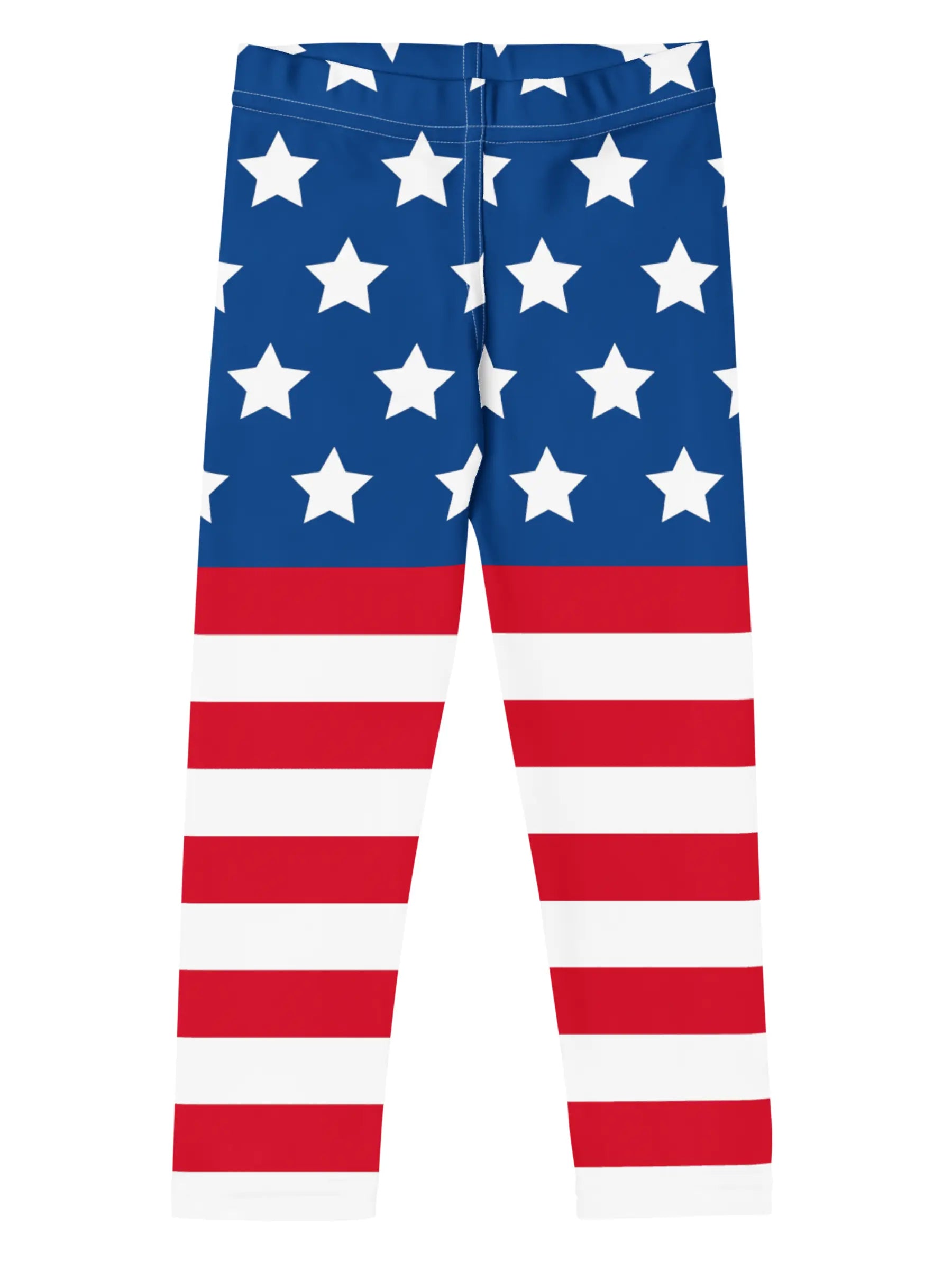 Leggings with American flag pattern on a white background