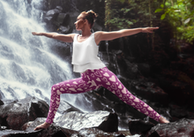 Load image into Gallery viewer, Purple Heart Valentines Days Leggings