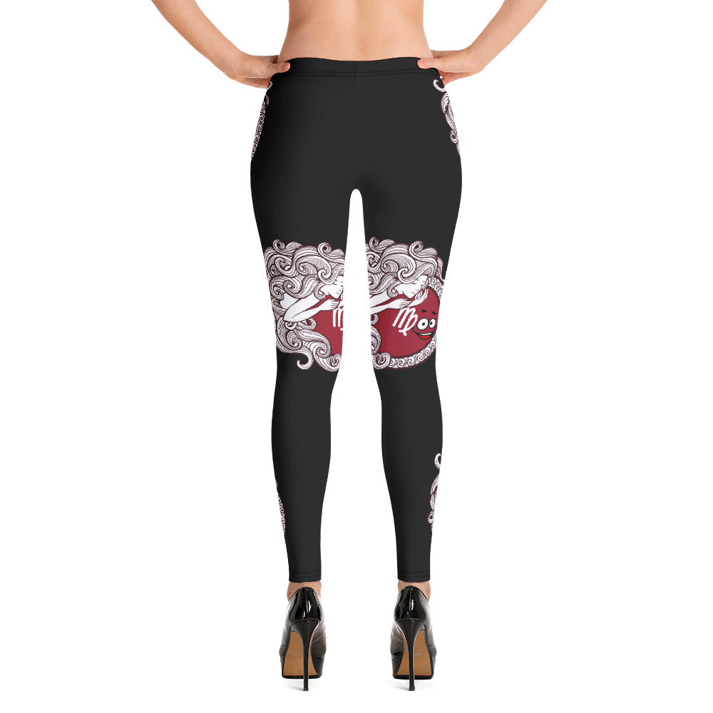Virgo Zodiac Black Leggings