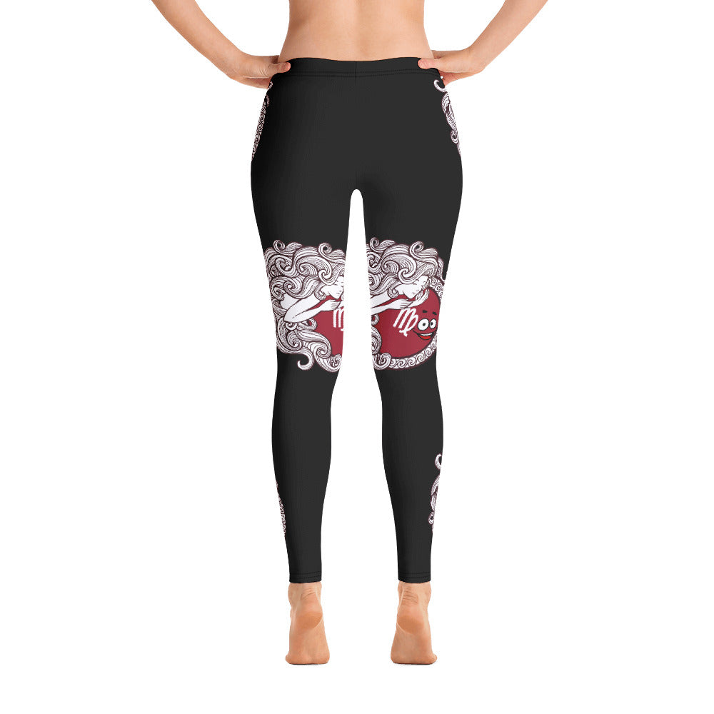 Virgo Zodiac Black Leggings