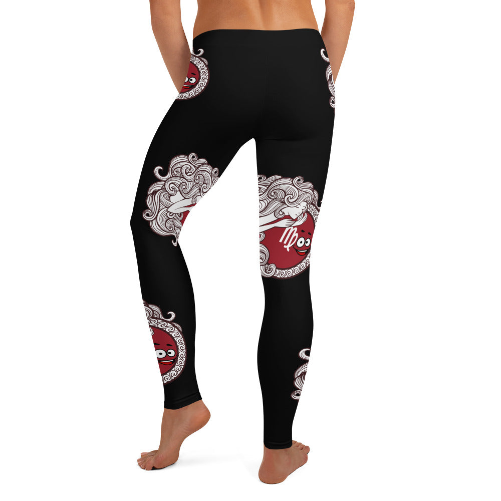 Virgo Zodiac Black Leggings