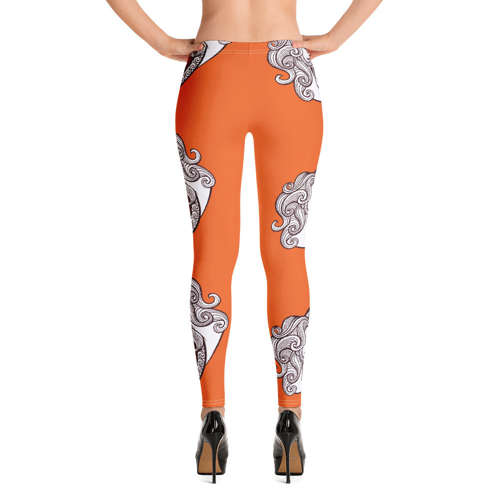 Virgo Zodiac Orange Leggings