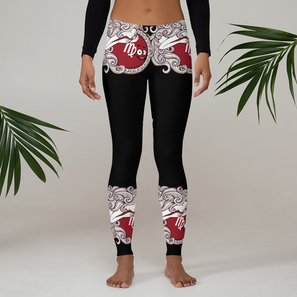 Virgo Zodiac Black Leggings
