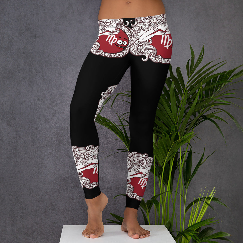 Virgo Zodiac Black Leggings