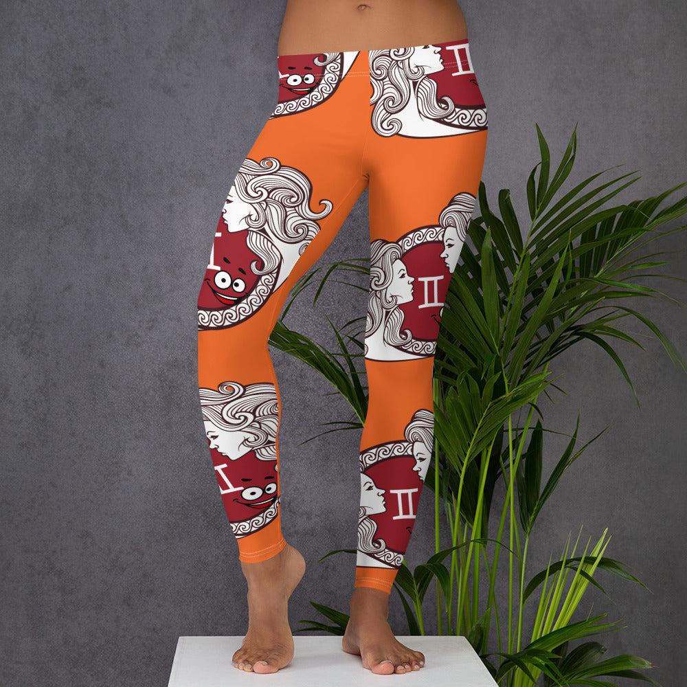 Virgo Zodiac Orange Leggings