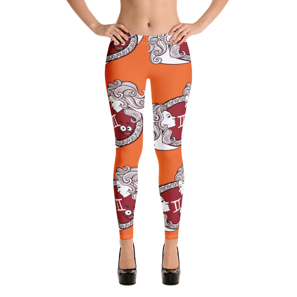Virgo Zodiac Orange Leggings