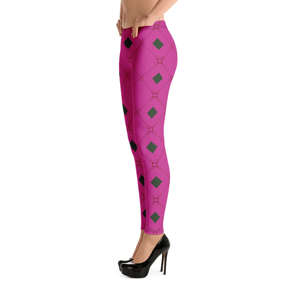 Pink & Green Diamond Leggings
