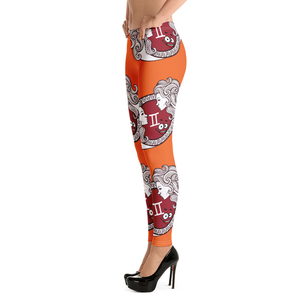Virgo Zodiac Orange Leggings