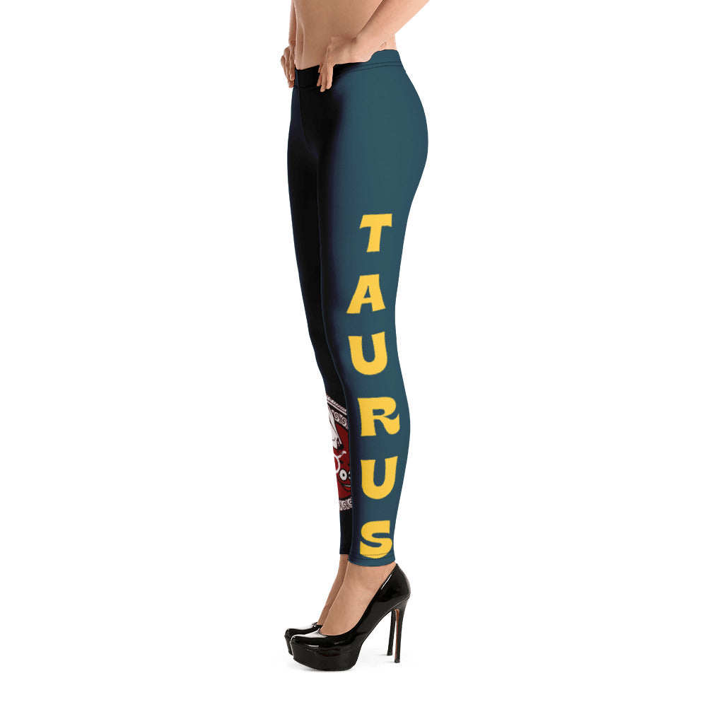 Taurus Blue Zodiac Leggings