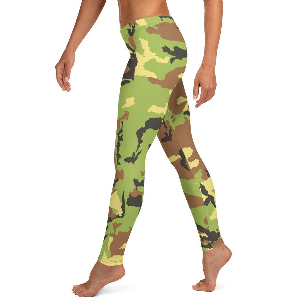 Green Camo Tie Dye Leggings for Moms