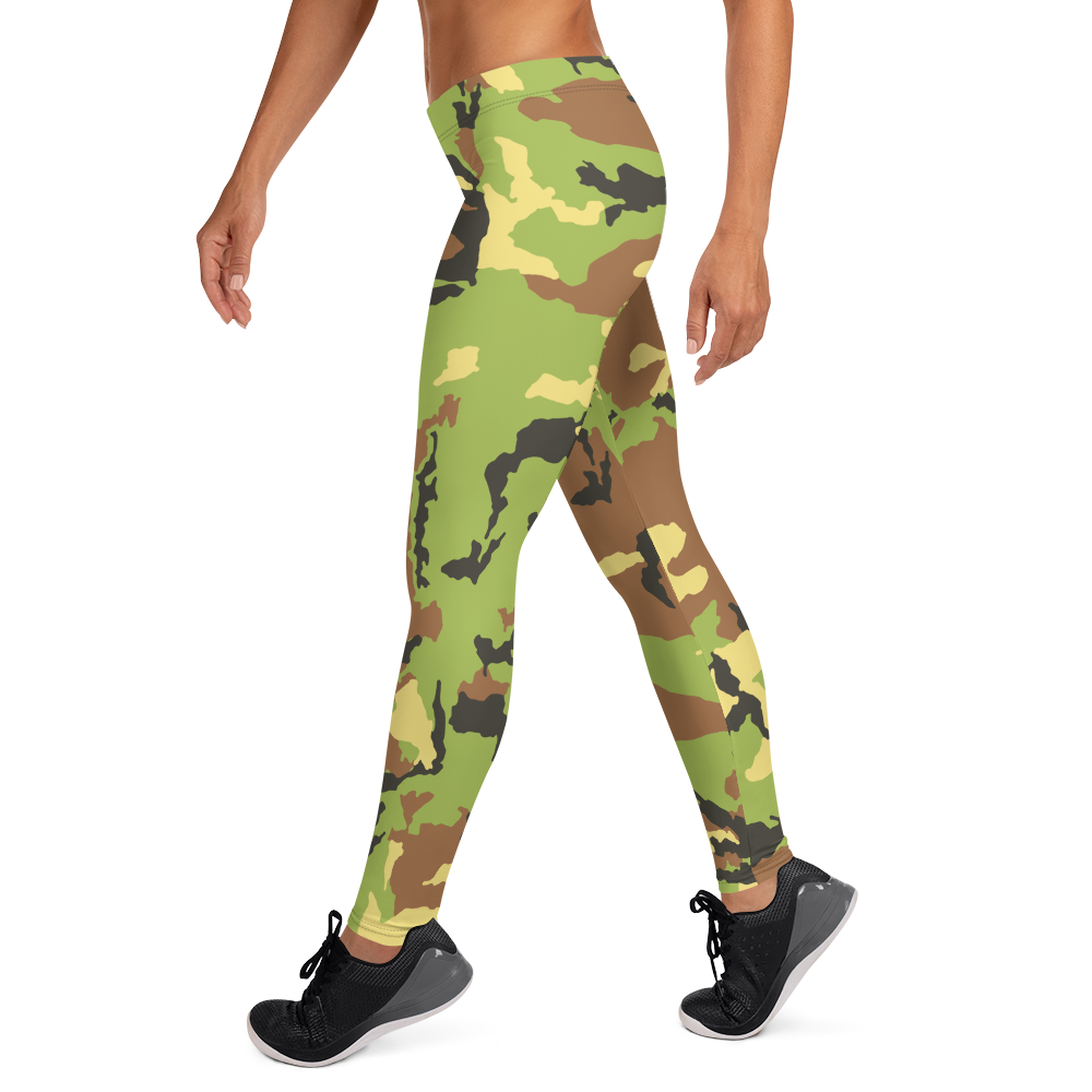 Green Camo Tie Dye Leggings for Moms