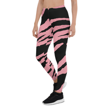 Load image into Gallery viewer, Pink Black Striped Leggings