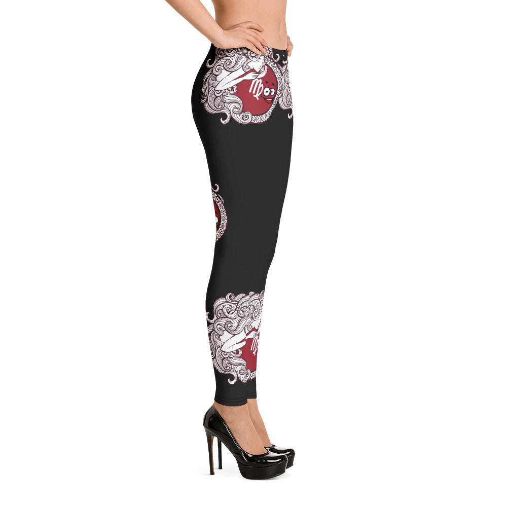 Virgo Zodiac Black Leggings
