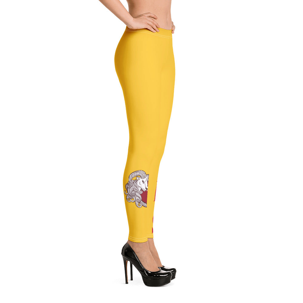 Aries Yellow Zodiac Leggings