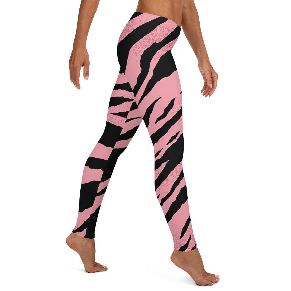 Pink Black Striped Leggings
