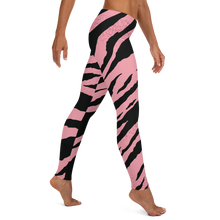 Load image into Gallery viewer, Pink Black Striped Leggings