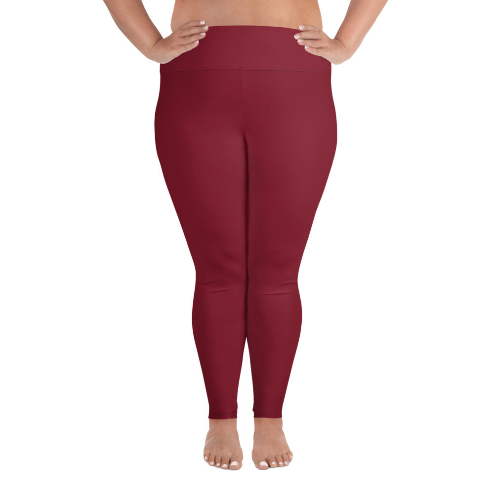 Maroon Crimson Plus Size Leggings