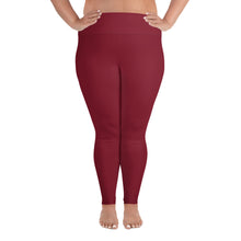 Load image into Gallery viewer, Maroon Crimson Plus Size Leggings