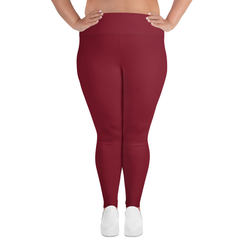 Maroon Crimson Plus Size Leggings