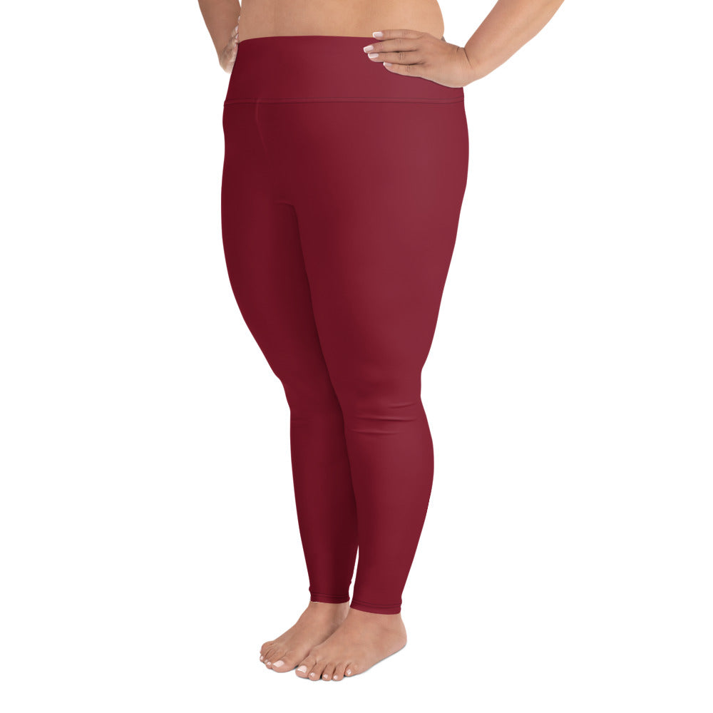 Maroon Crimson Plus Size Leggings