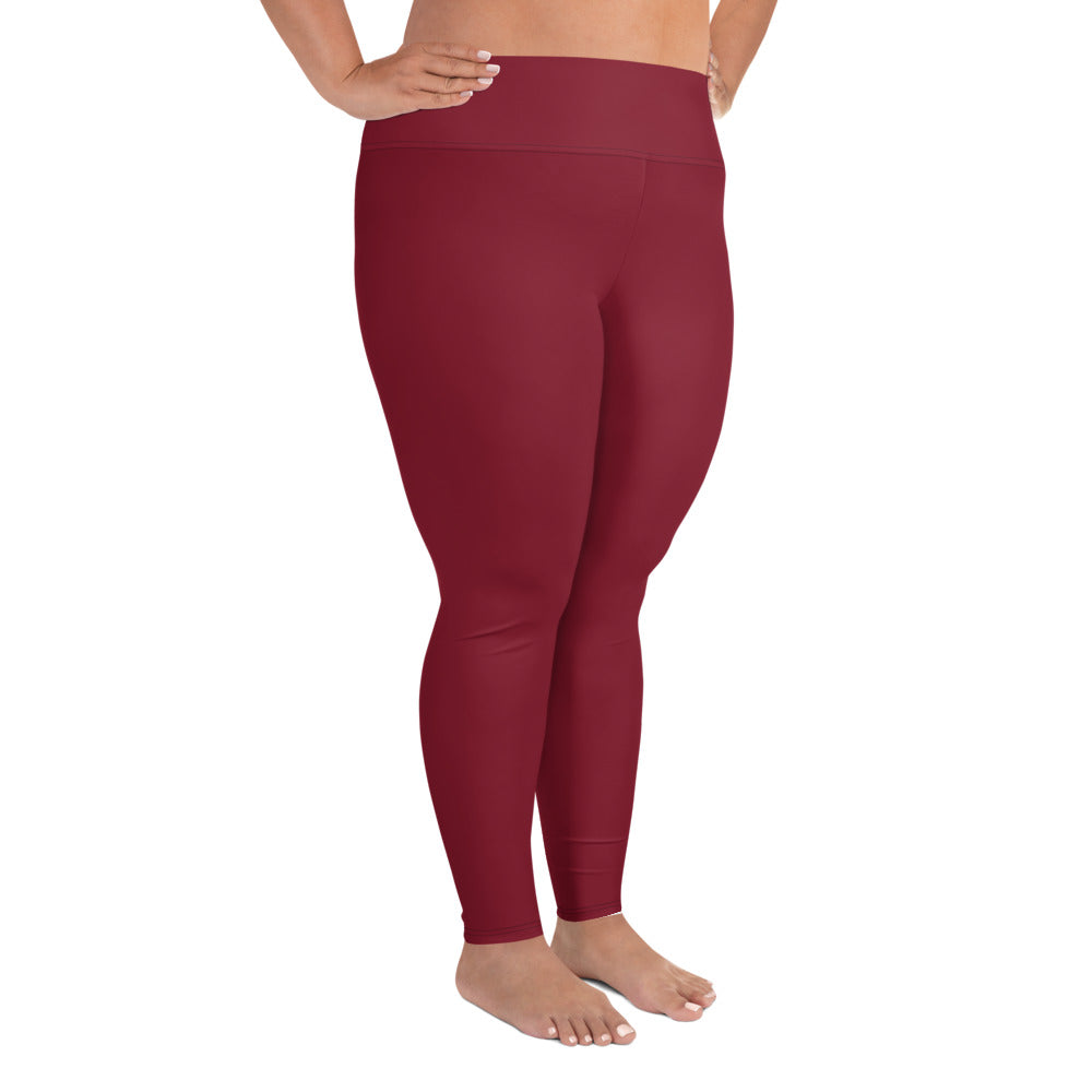 Maroon Crimson Plus Size Leggings