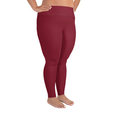 Load image into Gallery viewer, Maroon Crimson Plus Size Leggings