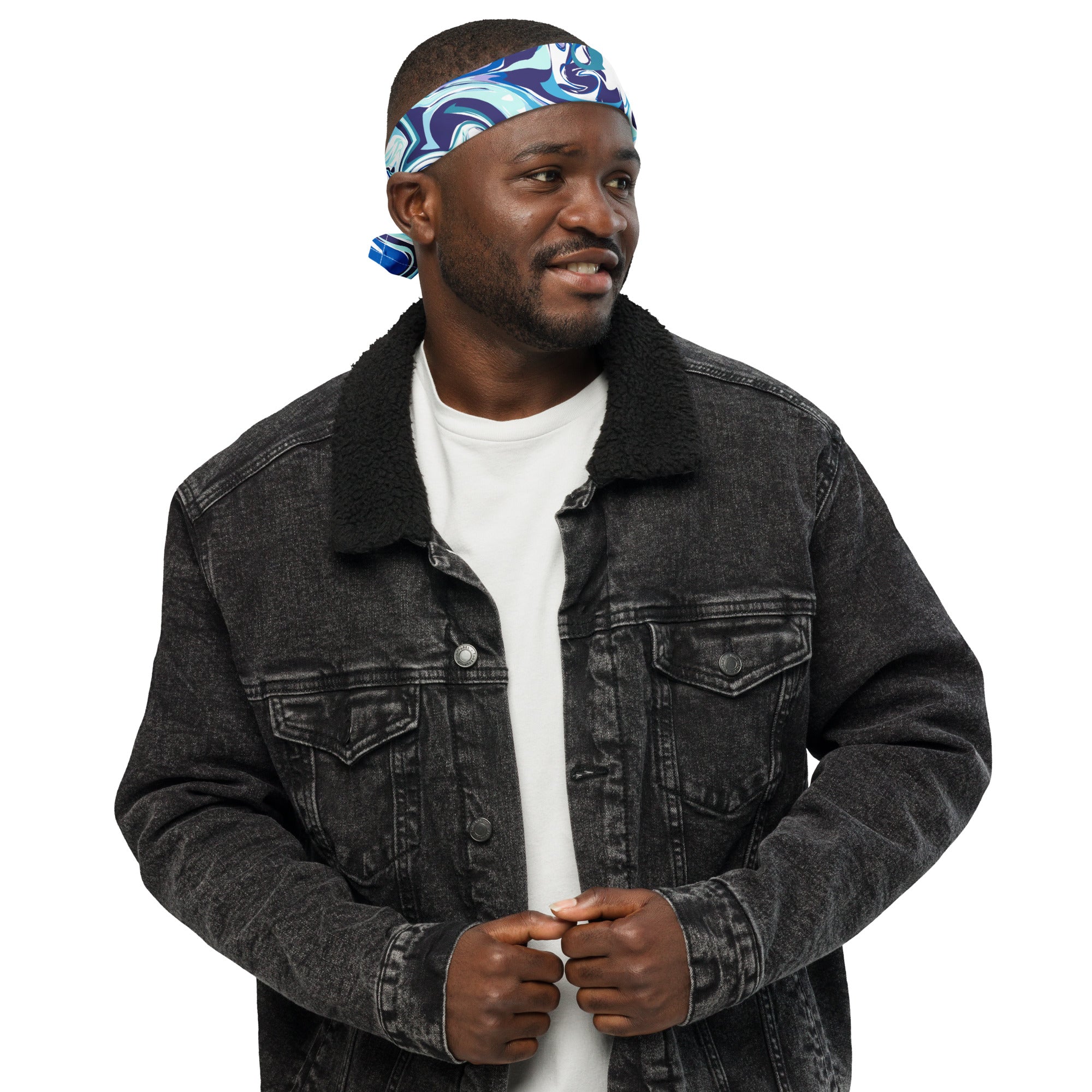 Blue Swirl Designer Bandana