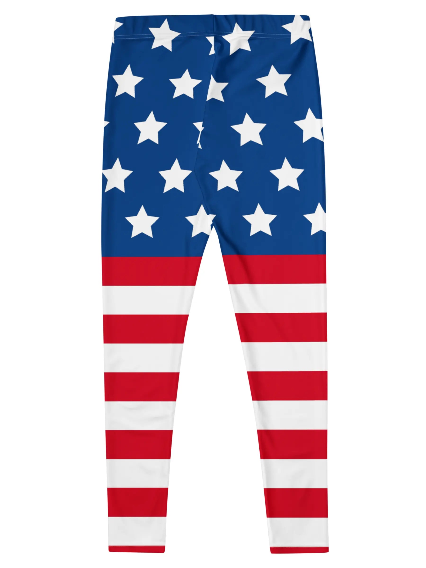 Leggings with American flag design on a white background