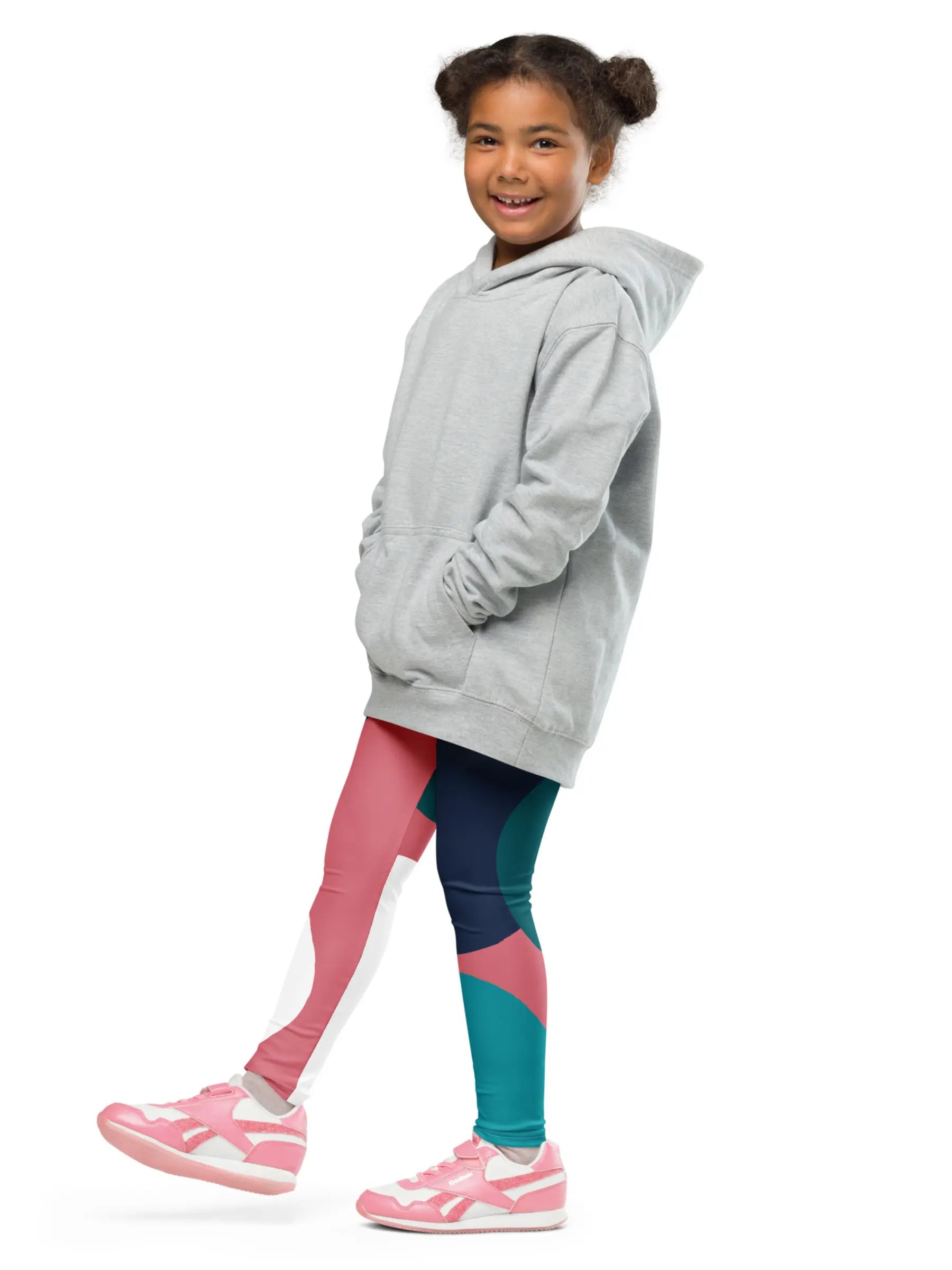 Girls Pink and Teal Polka Dot Multicolor Leggings - Perfect Gift for Kids