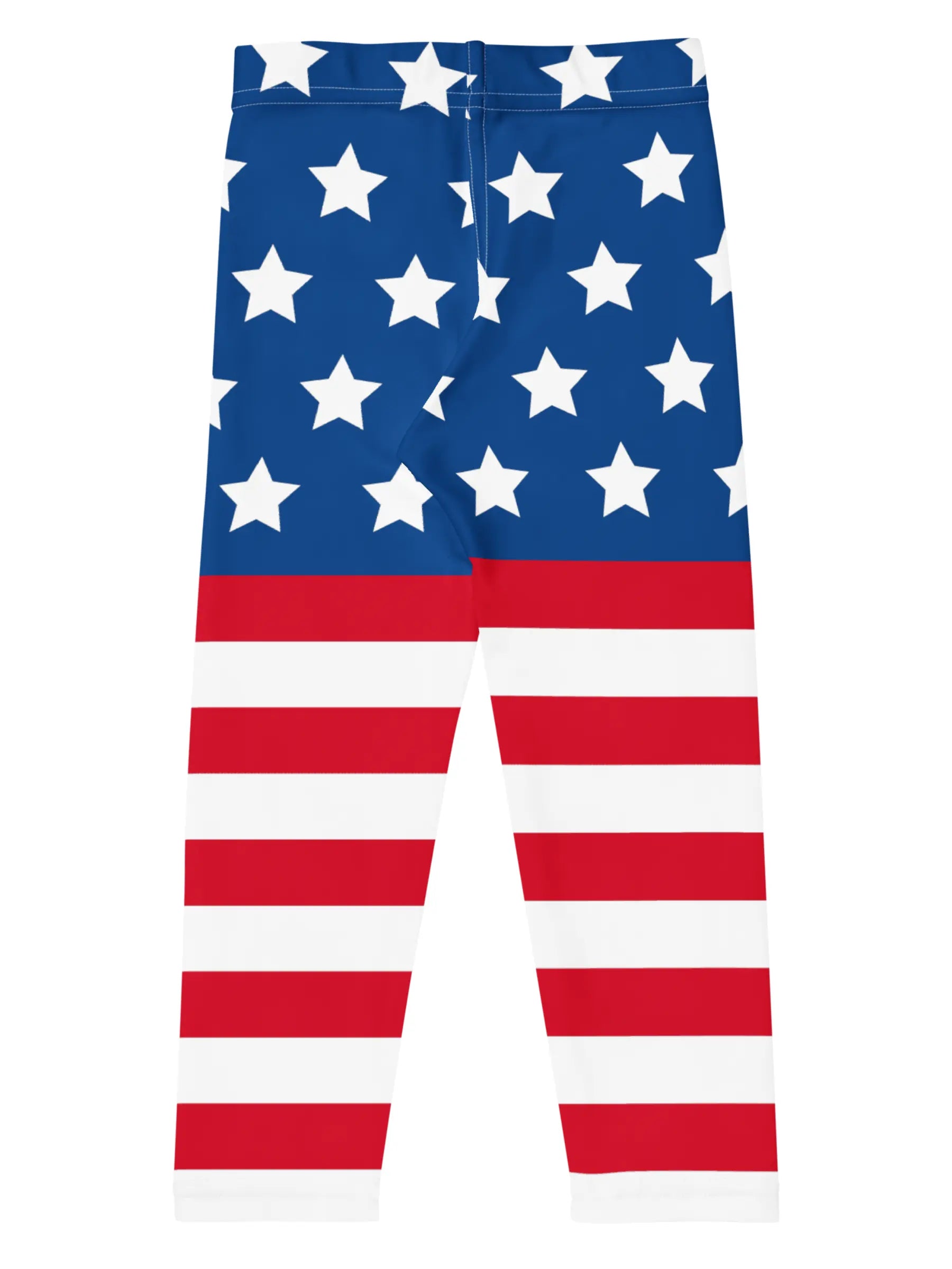 Leggings with American flag pattern on a white background