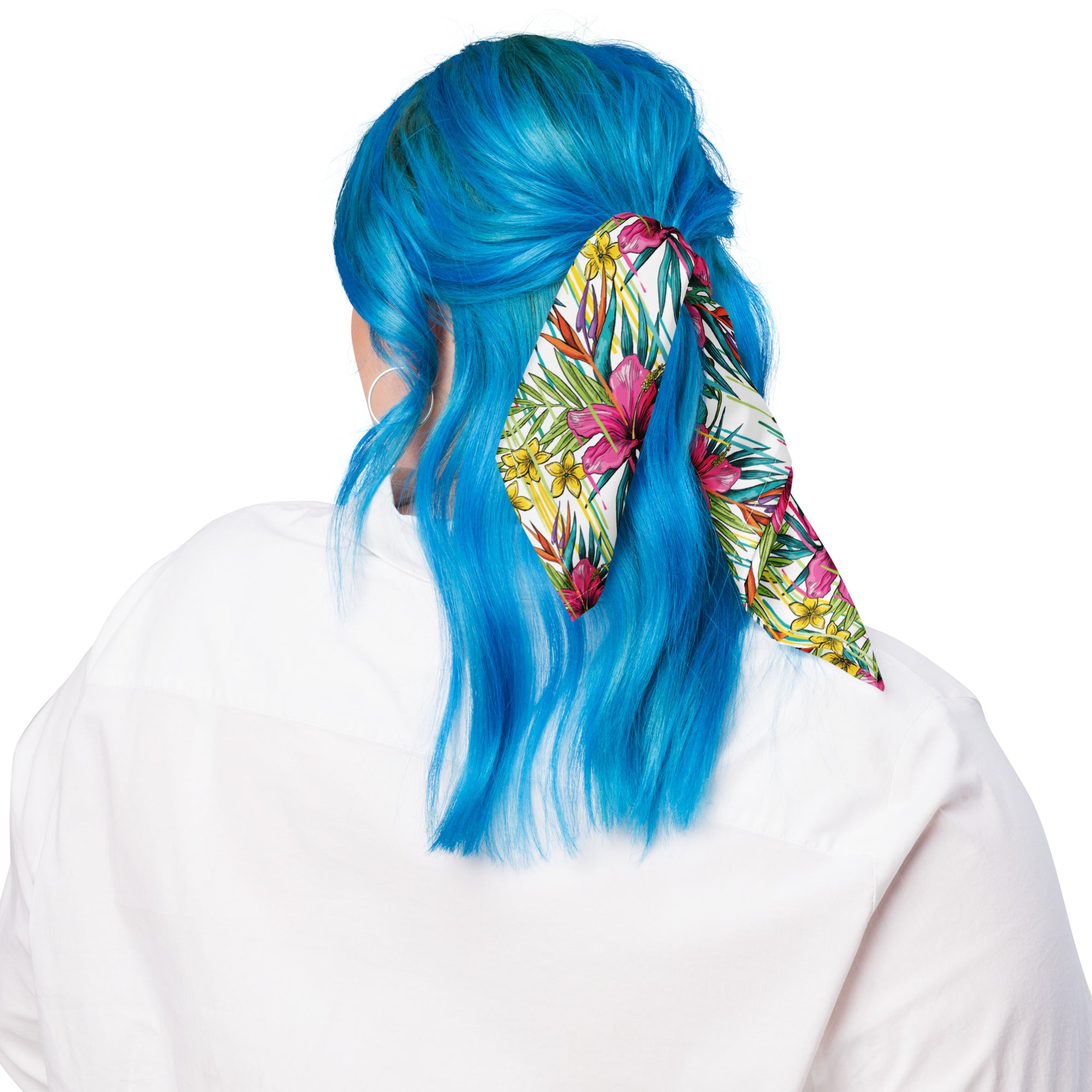 Pink, Yellow, and Green Flower Bandana