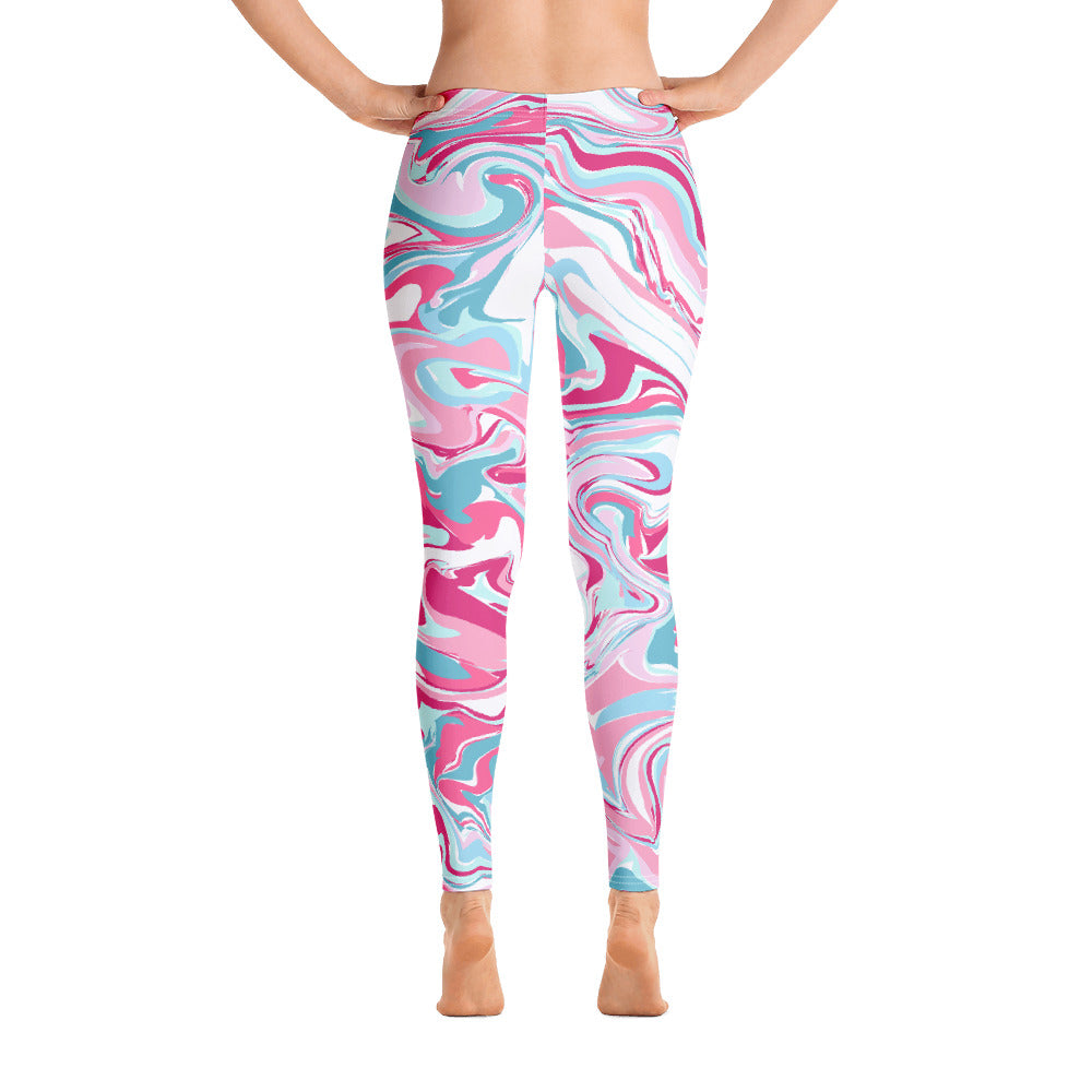 Back view of tie dye leggings.