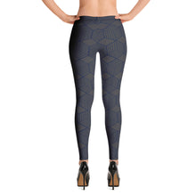 Load image into Gallery viewer, Stylish Black &amp; Dark Blue Shapes Leggings
