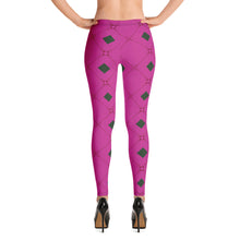 Load image into Gallery viewer, Pink &amp; Green Diamond Leggings
