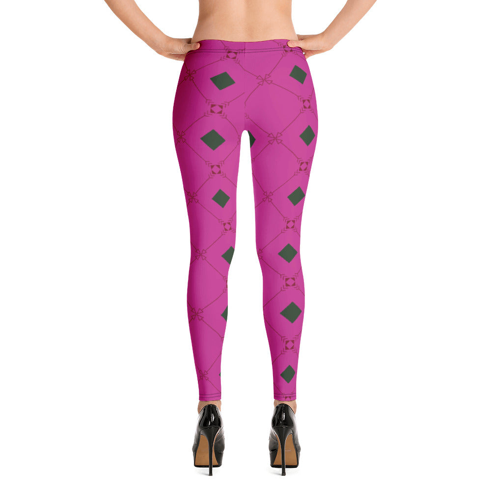 Pink & Green Diamond Leggings