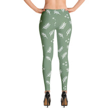 Load image into Gallery viewer, White Fern Green Leggings
