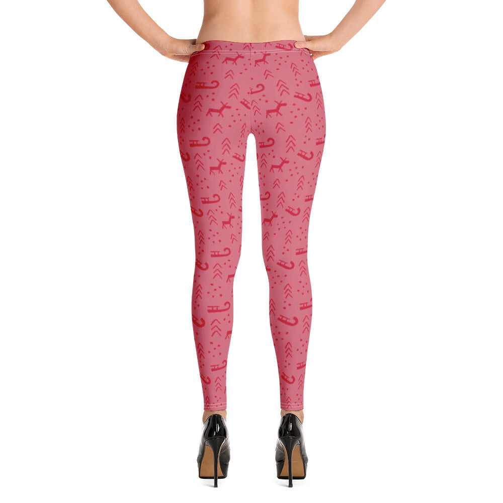 pink christmas leggings