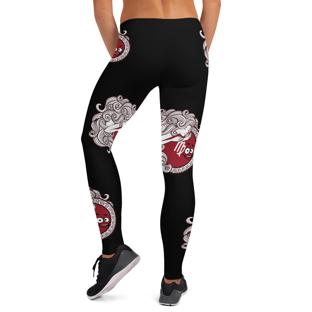 Virgo Zodiac Black Leggings