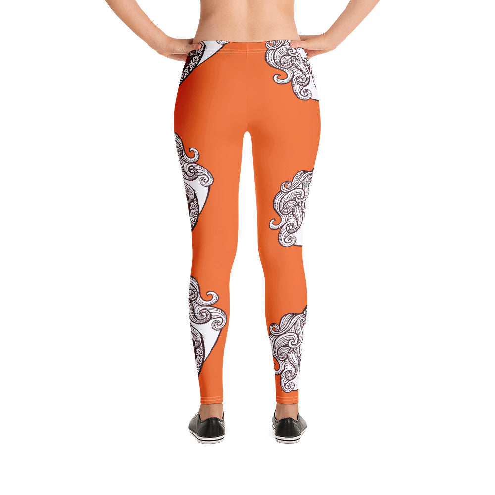 Virgo Zodiac Orange Leggings