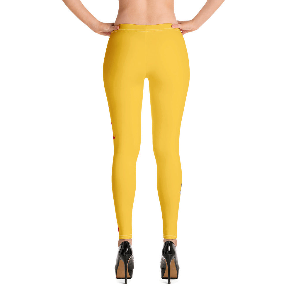 Aries Yellow Zodiac Leggings