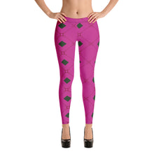 Load image into Gallery viewer, Pink &amp; Green Diamond Leggings
