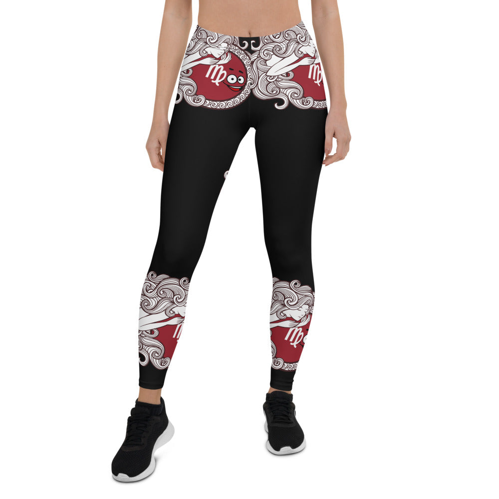 Virgo Zodiac Black Leggings