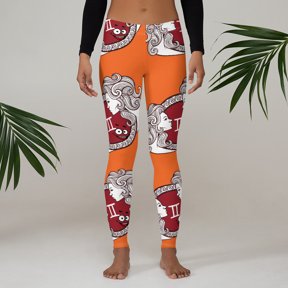 Virgo Zodiac Orange Leggings