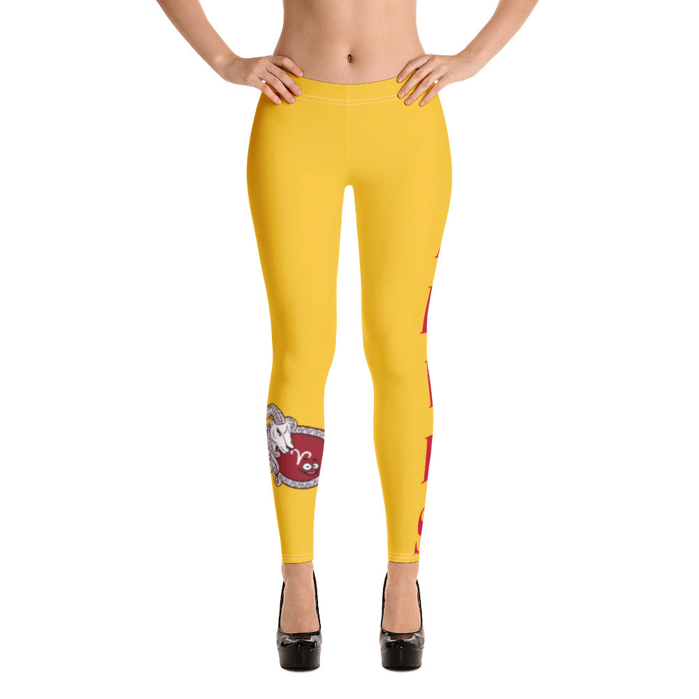 Aries Yellow Zodiac Leggings