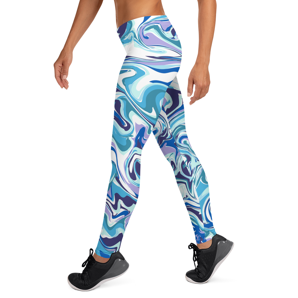 Swirl Blue Designer Leggings
