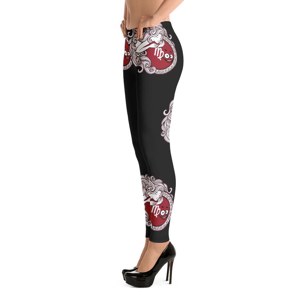Virgo Zodiac Black Leggings